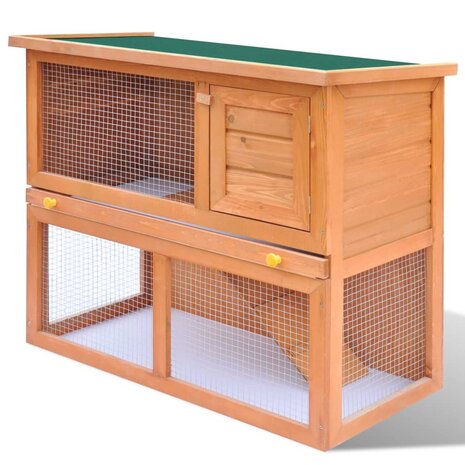 Buitenkonijnenhok voor kleine huisdieren, 1 deur, hout 2