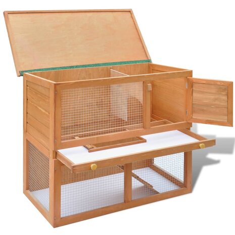 Buitenkonijnenhok voor kleine huisdieren, 1 deur, hout 5