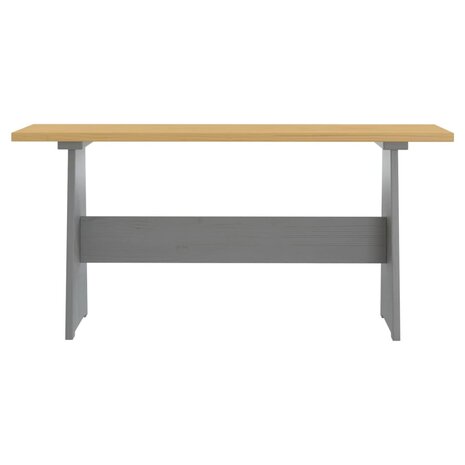 Eettafel met bankje REINE massief grenenhout honingbruin&grijs 4