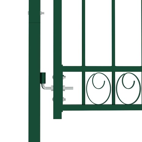 Poort met speerpunten 100x125 cm staal groen 4
