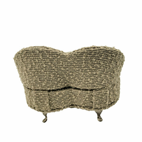 Juwelenkistje Versa Grijs Polyester Metaal Spiegel Hout MDF 16 X 13,5 X 16 CM Sofa 4