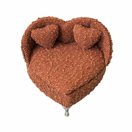 Juwelenkistje Versa Rood Polyester Metaal Spiegel Hout MDF 16 X 13,5 X 16 CM Sofa 1