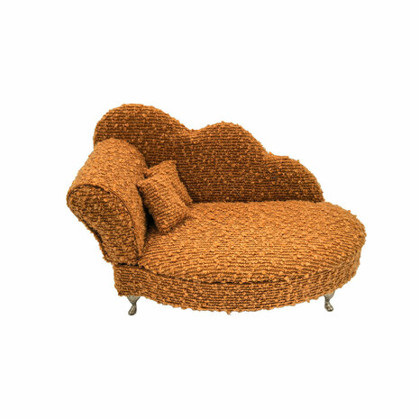 Juwelenkistje Versa Mosterd Polyester Metaal Spiegel Hout MDF 12,5 X 17 X 26,5 CM Sofa 1