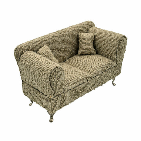 Juwelenkistje Versa Grijs Polyester Metaal Spiegel Hout MDF 9,5 X 12,5 X 23,5 CM Sofa 3