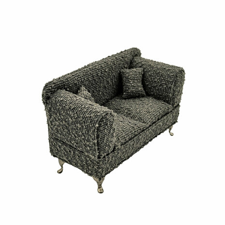 Juwelenkistje Versa Grijs Polyester Metaal Spiegel Hout MDF 9,5 X 12,5 X 23,5 CM Sofa 3