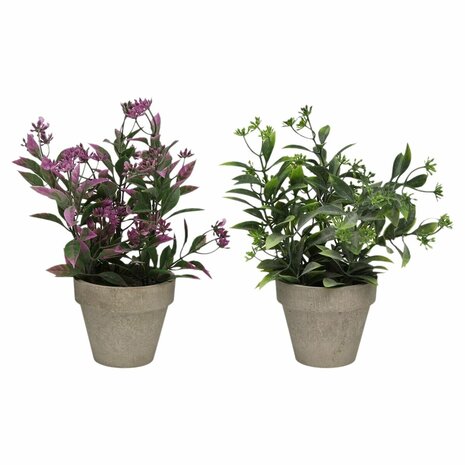 Decoratieve plant Versa Ijzer Textiel Plastic 11 x 26 cm 2