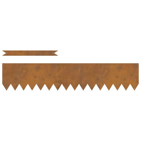 Gazonranden 10 pcs Bruin 100 x 0.5 x 20 cm Cortenstaal 2