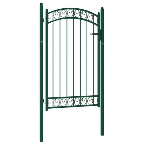 Poort met gebogen bovenkant 100x150 cm staal groen 1