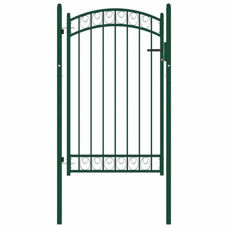 Poort met gebogen bovenkant 100x150 cm staal groen 2