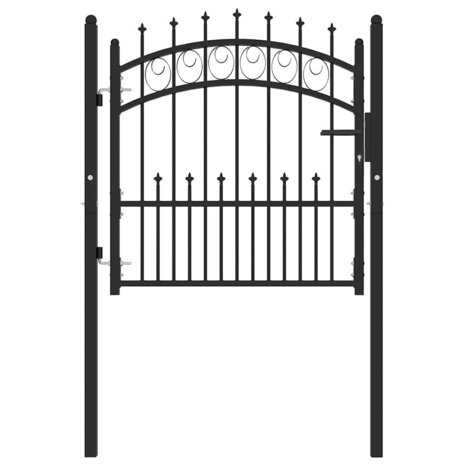 Poort met speerpunten 100x100 cm staal zwart 2