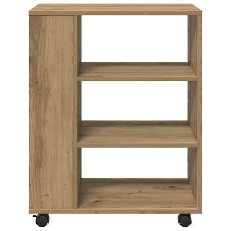 Rolkast 60x35x75 cm bewerkt hout artisanaal eikenkleurig 5