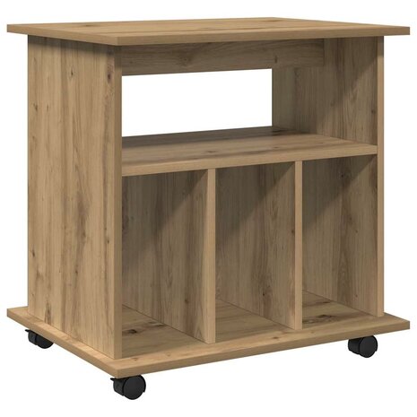 Rolkast 60x45x60 cm bewerkt hout artisanaal eikenkleurig 7