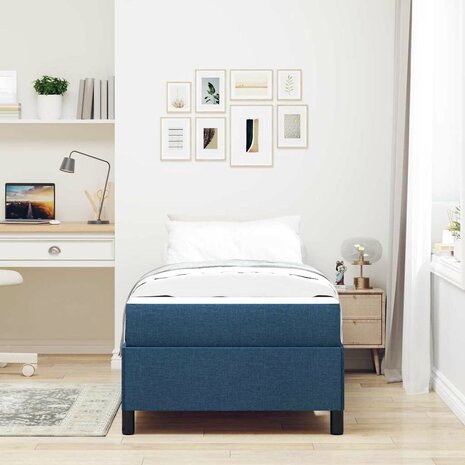 Boxspring bed Blauw en Zwart 90 x 190 cm 5