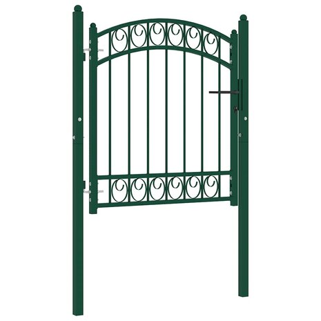 Poort met gebogen bovenkant 100x100 cm staal groen 1