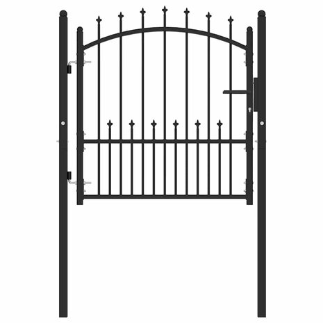 Poort met speerpunten 100x100 cm staal zwart 2