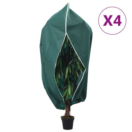 Plantenhoezen met ritssluiting 4 st 70 g/m² 3,93x3 m 1