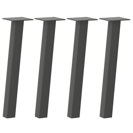 Salontafelpoten 4 st 42 cm staal antraciet 2
