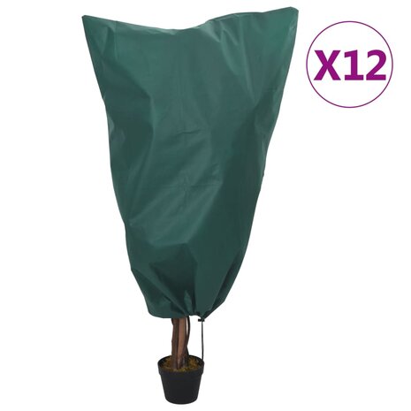 Plantenhoezen met trekkoord 12 st 70 g/m² 0,8x1,2 m 1