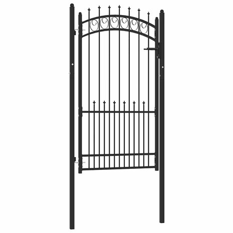 Poort met speerpunten 100x175 cm staal zwart 1