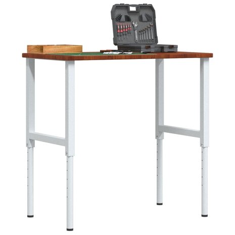 Werkbank rechthoek 100x60x(71,5-98) cm eikenhout donkerbruin 1