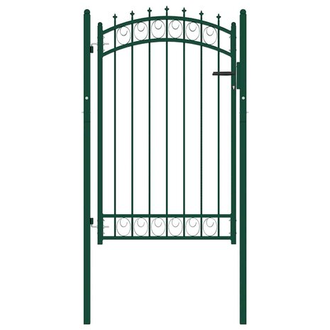 Poort met speerpunten 100x150 cm staal groen 2