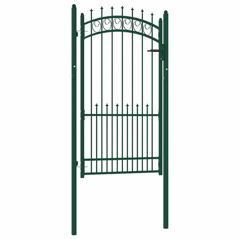 Poort met speerpunten 100x175 cm staal groen 1