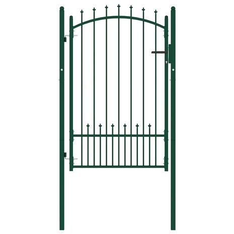 Poort met speerpunten 100x150 cm staal groen 2