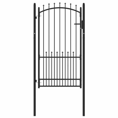 Hekpoort met slot Zwart 100 x 175 cm Poedergecoat staal 1