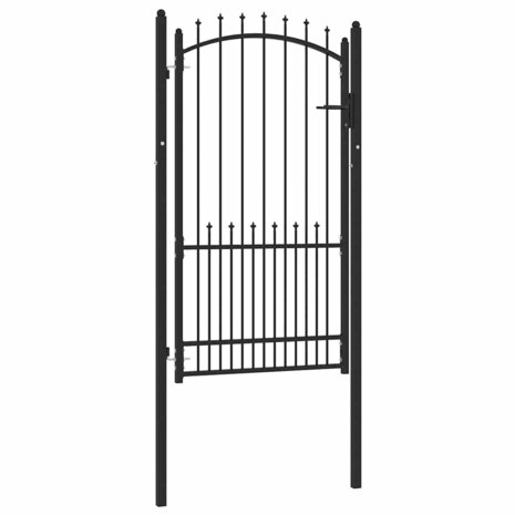 Hekpoort met slot Zwart 100 x 175 cm Poedergecoat staal 2