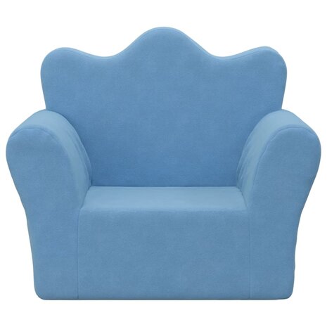 Kinderbank zacht pluche blauw 3