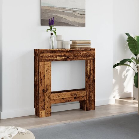 Haardombouw 81x18x82 cm bewerkt hout oud houtkleurig 3