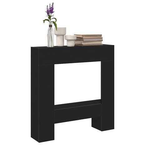 Haardombouw 81x18x82 cm spaanplaat zwart eikenkleurig 4