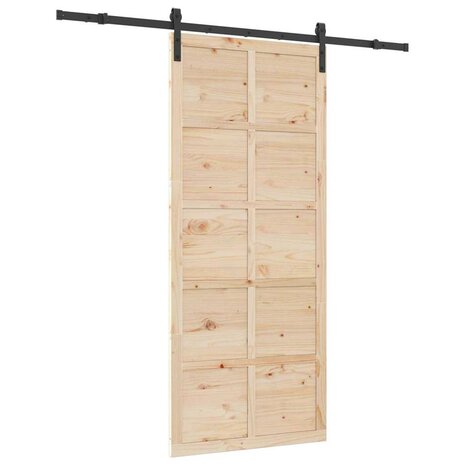 Schuifdeur Bruin 100 x 208 cm Massief grenenhout 2