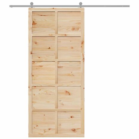 Schuifdeur Bruin 100 x 210 cm Massief grenenhout 9