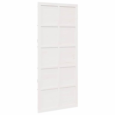 Schuifdeur Wit 100 x 210 cm Massief grenenhout 2