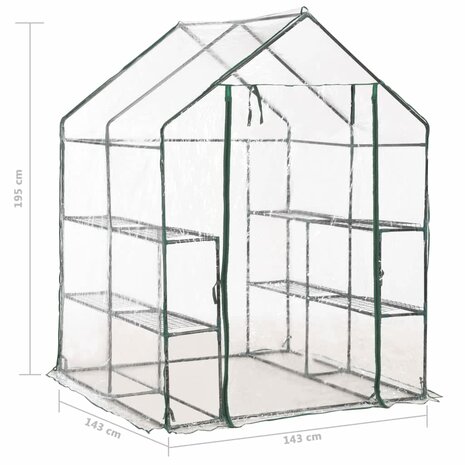 Tuinkas met 8 schappen 143x143x195 cm 8