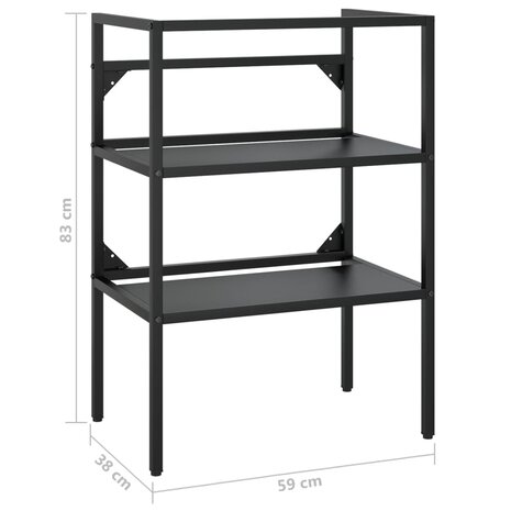 Wastafelframe 59x38x83 cm ijzer zwart 7