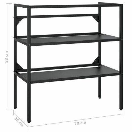 Wastafelframe 79x38x83 cm ijzer zwart 7
