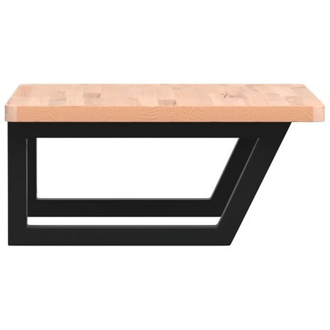 Badkamer wandschap staal en massief beukenhout 5