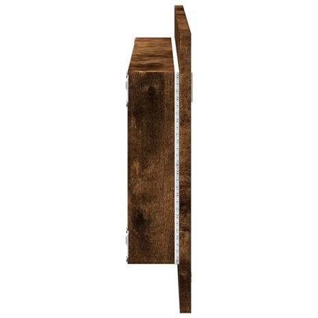 Badkamerspiegel met LED 100x8,5x37cm bewerkt hout gerookt eiken 7