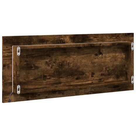 Badkamerspiegel met LED 100x8,5x37cm bewerkt hout gerookt eiken 8