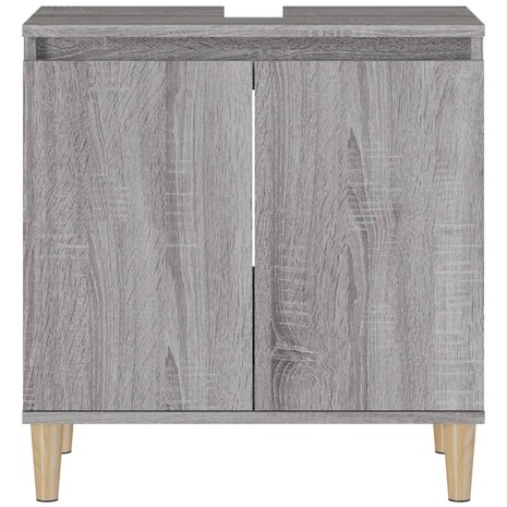Wastafelkast 58x33x60 cm bewerkt hout grijs sonoma eikenkleurig 6