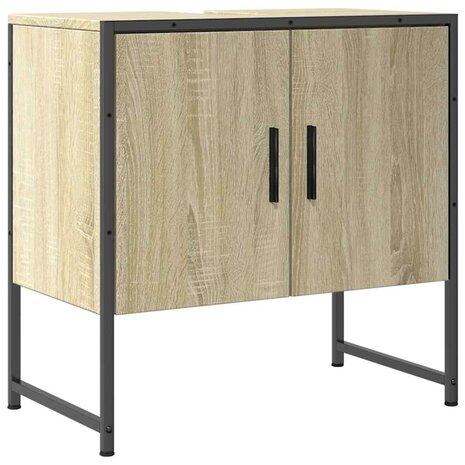Wastafelkast 60x33x60 cm bewerkt hout sonoma eikenkleurig 2