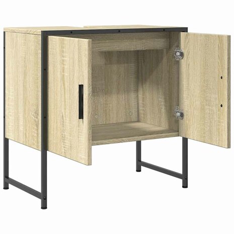 Wastafelkast 60x33x60 cm bewerkt hout sonoma eikenkleurig 6