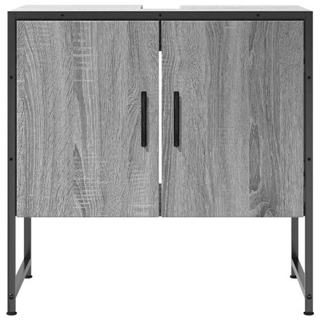 Wastafelkast 60x33x60 cm bewerkt hout grijs sonoma eikenkleurig 5