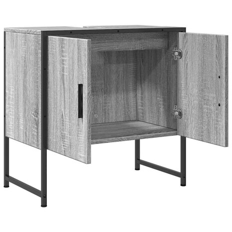 Wastafelkast 60x33x60 cm bewerkt hout grijs sonoma eikenkleurig 6