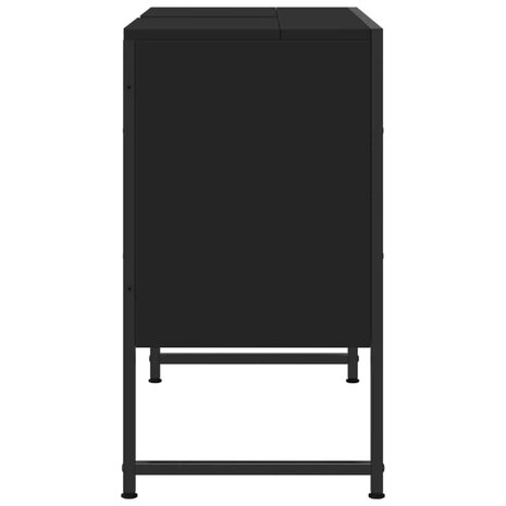 Wastafelkast 80x33x60 cm bewerkt hout zwart 7