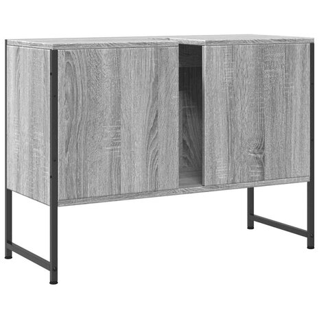 Wastafelkast 80x33x60 cm bewerkt hout grijs sonoma eikenkleurig 8