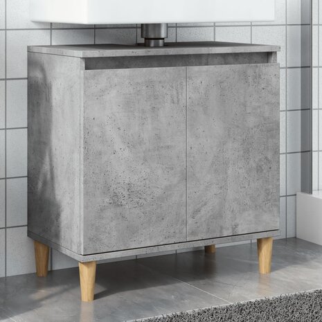 Wastafelkast 58x33x60 cm bewerkt hout betongrijs 1