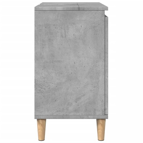 Wastafelkast 58x33x60 cm bewerkt hout betongrijs 6